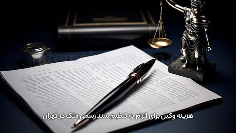 هزینه وکیل برای الزام به تنظیم سند رسمی ملک در تهران